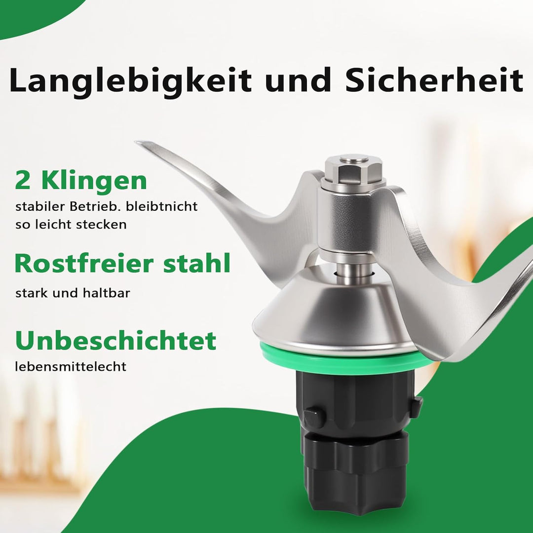 Edelstahl Teigmesser für Vorwerk Thermomix TM6 / TM5, Präzises Mixmesser Ersatzteil, Kein Teigrückst