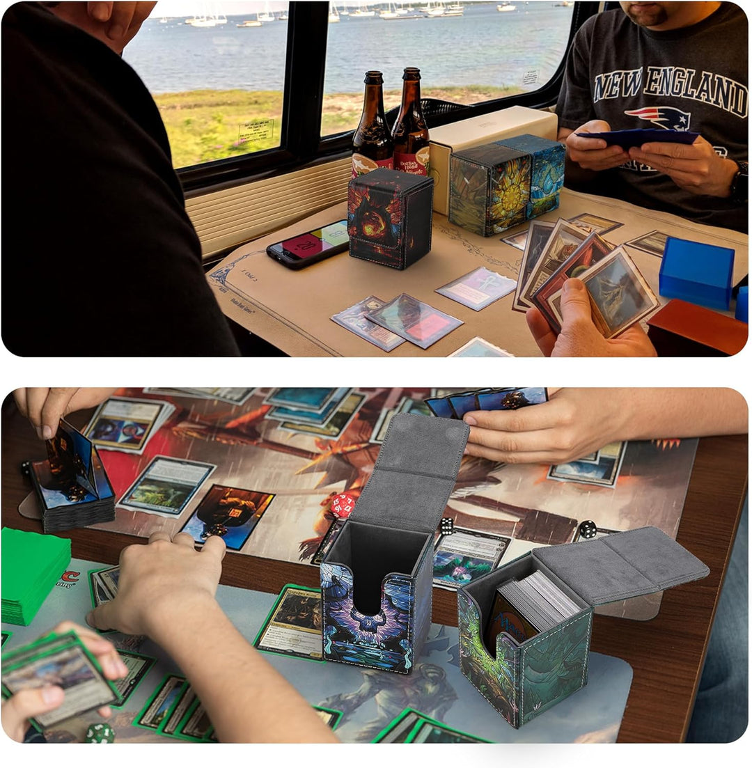 Deck Box für MTG Karten, TCG Aufbewahrungsbox für Magic The Gathering Karten für über 100 einzeln ge