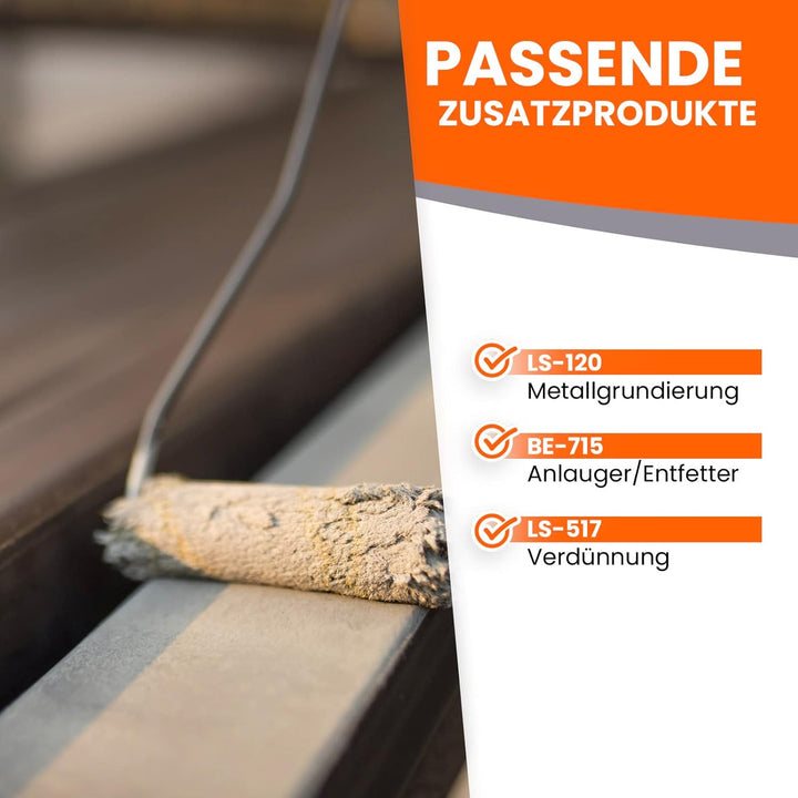 BEKATEQ Dachfarbe 3 in 1 Rotbraun 10L in seidenglänzend, für Metalldach, Blechdach, Eternit - Blechd
