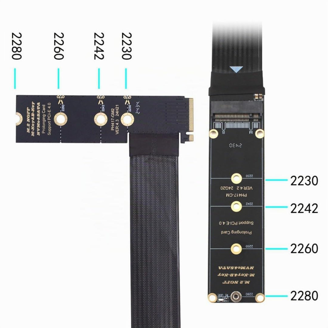 chenyang PCIE 3.0/4.0 M.2 NVME/NGFF SSD 90 Grad abgewinkeltes Band Flex Verlängerungskabel 30cm für