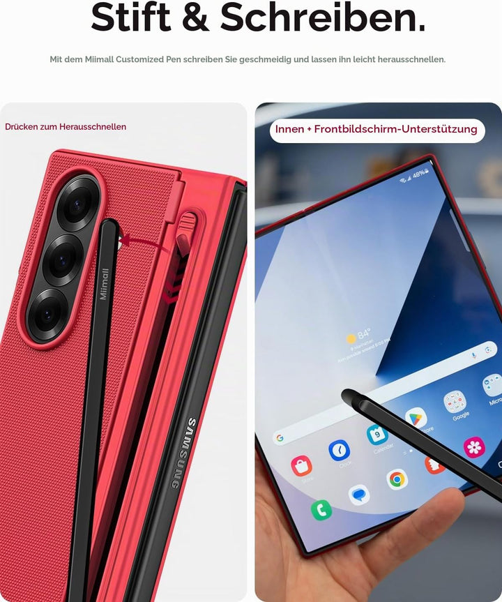 Miimall Kompatibel mit Samsung Galaxy Z Fold 7 Hülle mit S-Pen &amp; Stifthalter, [HD Displayschutz] Ult