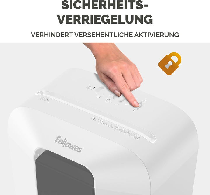 Fellowes Aktenvernichter 11 Blatt (P4), Papierschredder mit Partikelschnitt für Homeoffice und Büro,