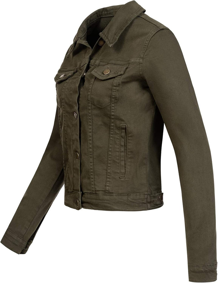 Rock Creek Damen Jeans Jacke Übergangs Jacke D-401 XS Dunkelgrün, XS Dunkelgrün