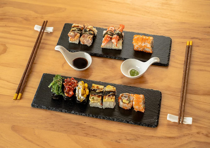 WLWNWFT Sushi Set 30x10 cm, Sushi Geschirr Set 2er Set, Sushi Teller Sushi Geschirr Sushi Platte Sch