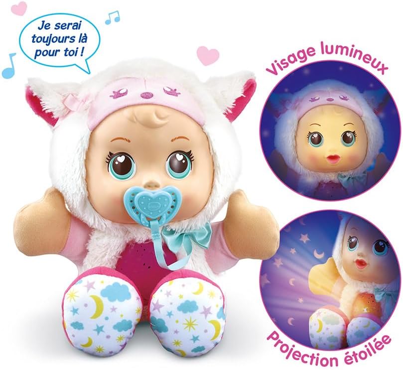 VTech - Little Love, Luna, Meine Puppe mit magischen Sternen, Kuschelpuppe, Plüsch-Nachtlicht mit St