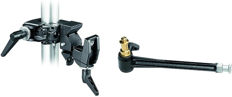 Manfrotto Doppel-Super Clamp 90¢ & Auslegerarm für Superclamp Bundle mit Auslegerarm für Superclamp,