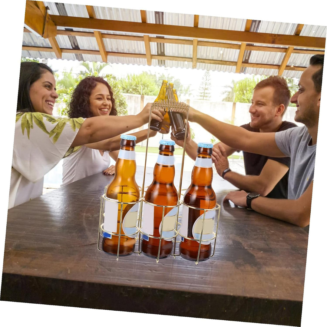 Gadpiparty Flaschenregal Bierflaschenhalter aus Metall Tragbarer Flaschenkorb mit Komfortablem Griff