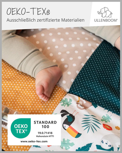 ULLENBOOM Krabbeldecke für Baby 140x140 cm, 100% OEKO-TEX Materialien, Made in EU, Dick & weich gepo