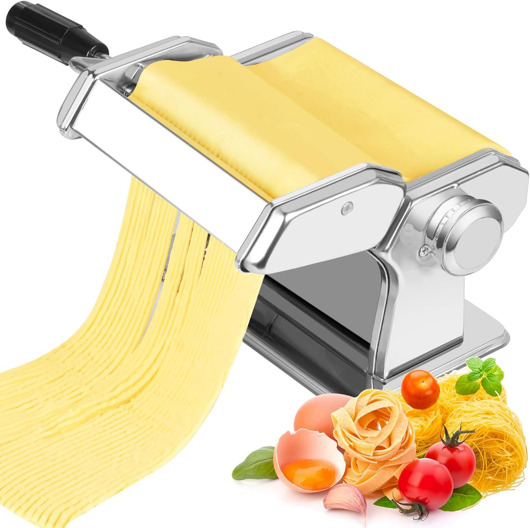 Nudelmaschine Pasta Maker, Aluminiumlegierung Pastamaschine mit 9 Einstellbaren Stärkeeinstellungen