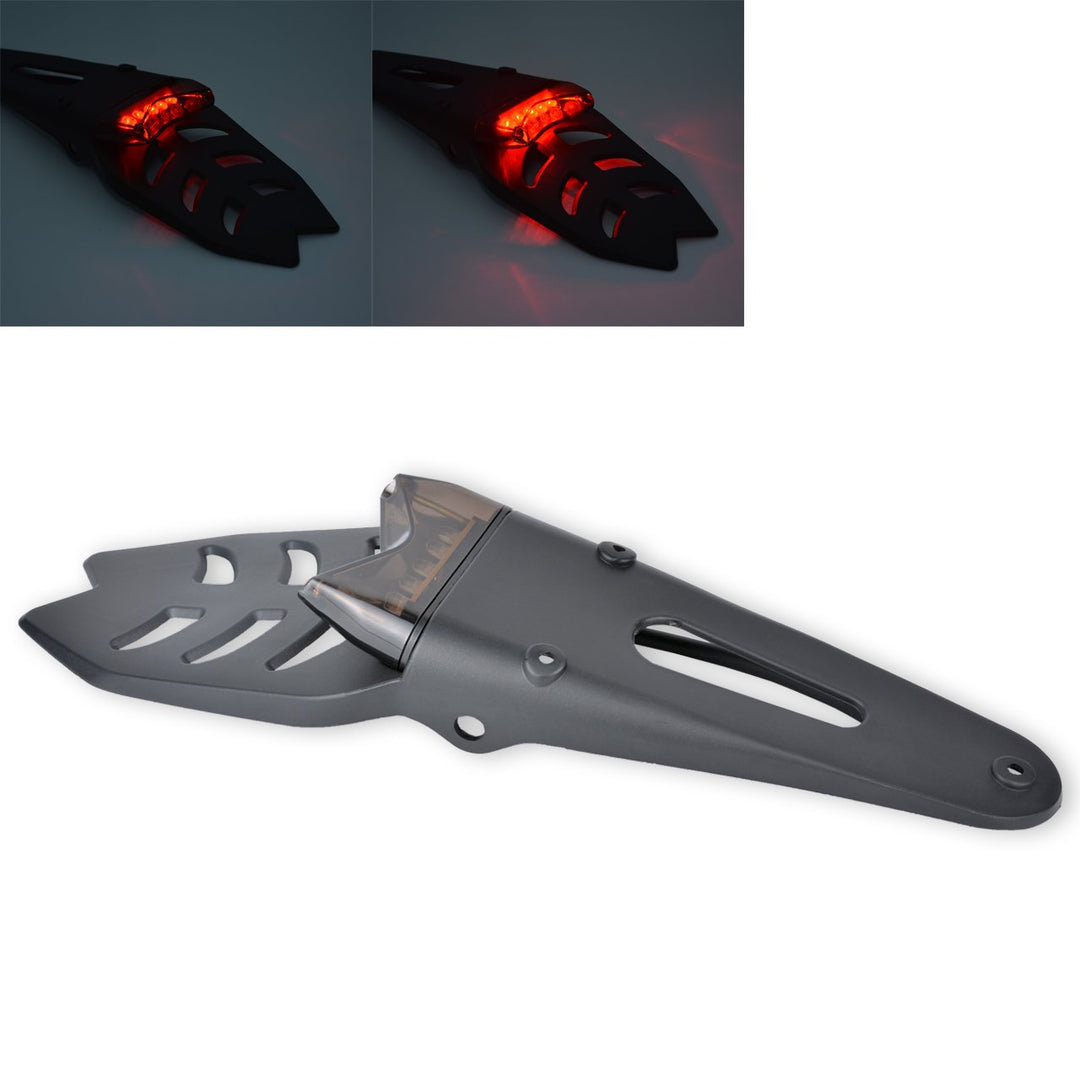 KaTur 12V Motorrad Enduro LED Heckfender Bremsschwanz Lauflicht Blinker Lampe Universal Roter,Schwar