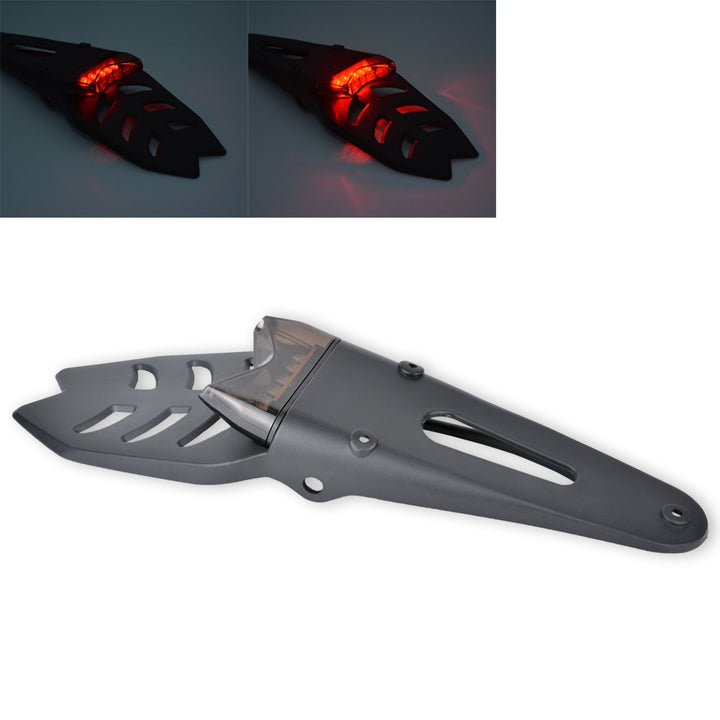 KaTur 12V Motorrad Enduro LED Heckfender Bremsschwanz Lauflicht Blinker Lampe Universal Roter,Schwar