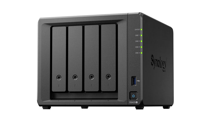 DS425+ 4-Bay Synology NAS – 3 Jahre Garantie, kompakte Speicherlösung mit integriertem 2,5 GbE-Port