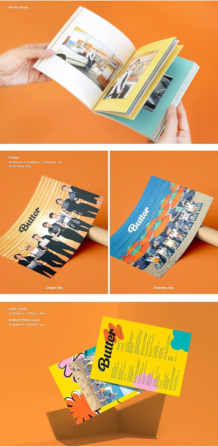 BTS – Butteralbum + extra Fotokarten-Set (Pfirsichver) Pfirsich-ver., Pfirsich-ver.