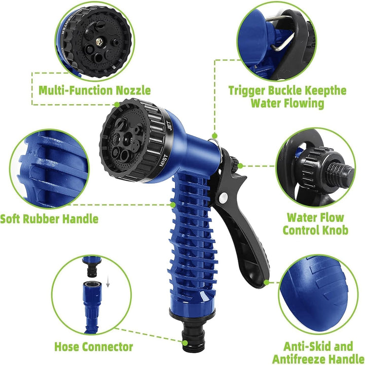 Gartenschlauch Flexibel, Wasserschlauch Dehnbar Flexibler Gartenschlauch 30 m mit 7 Funktionen Garte
