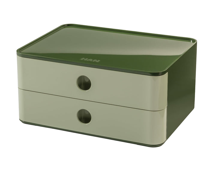HAN Schubladenbox Allison SMART-BOX mit 2 Schubladen und Trennwand, Kabelführung, stapelbar, Utensil