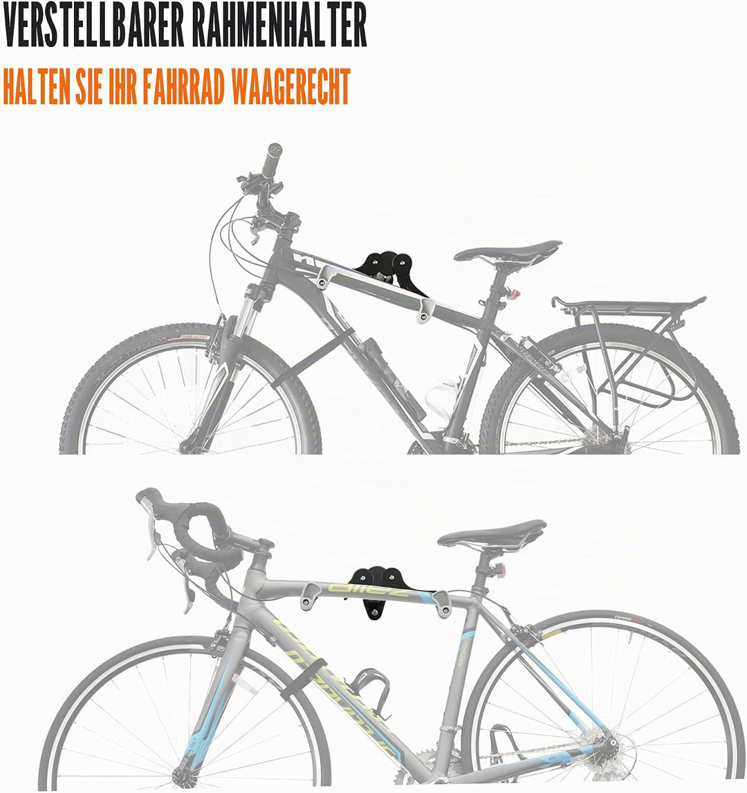 Ibera Fahrrad-Wandhalter, Fahrradaufbewahrung, Horizontal Wall 45 ° Winkel einstellbar, Single Aufbe