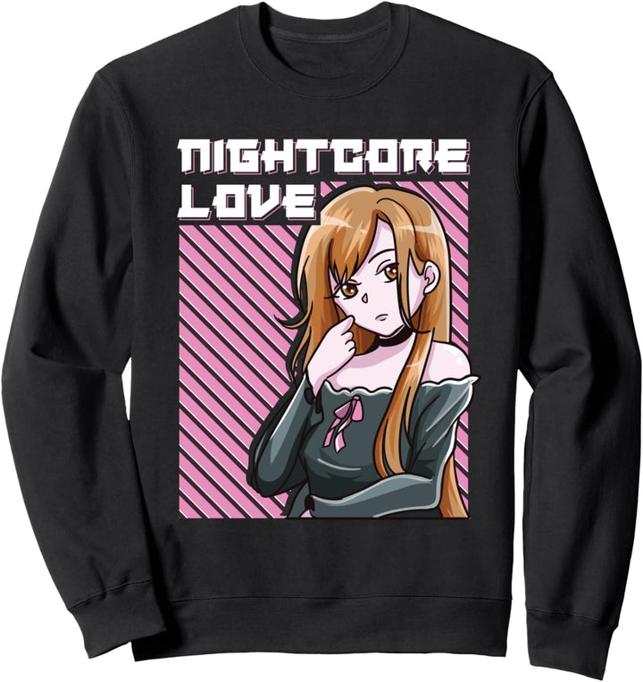 Anime Girl Nightcore Love Japanese Music Aesthetic EDM Sweatshirt