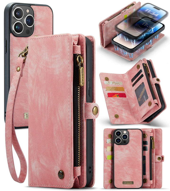 UFinetech iPhone 14 Pro Max Hülle, Flip Leder TPU Stossfeste Kartenfach Tasche Handyhülle iPhone 14