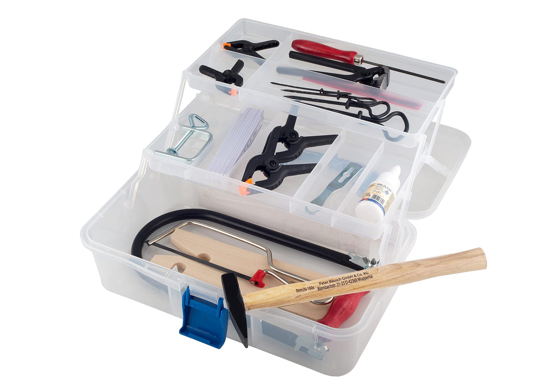 Pebaro 650 Laubsäge-Set in Kunststoffbox, 35 Teile, praktischer Koffer, ausklappbare Fächer, komplet