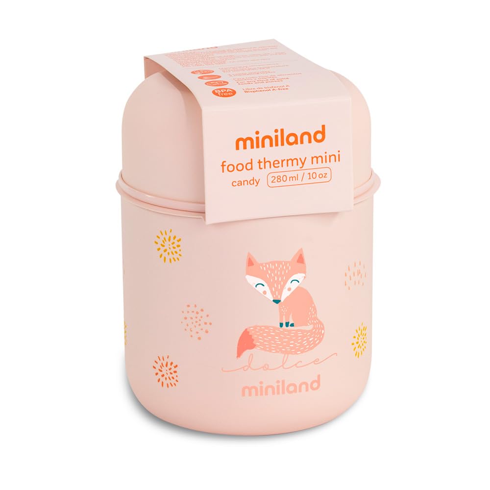 Miniland Food Thermy Mini Candy Isolierbehälter, 280 ml, doppelte Stahl-Isolierschicht hält die Temp