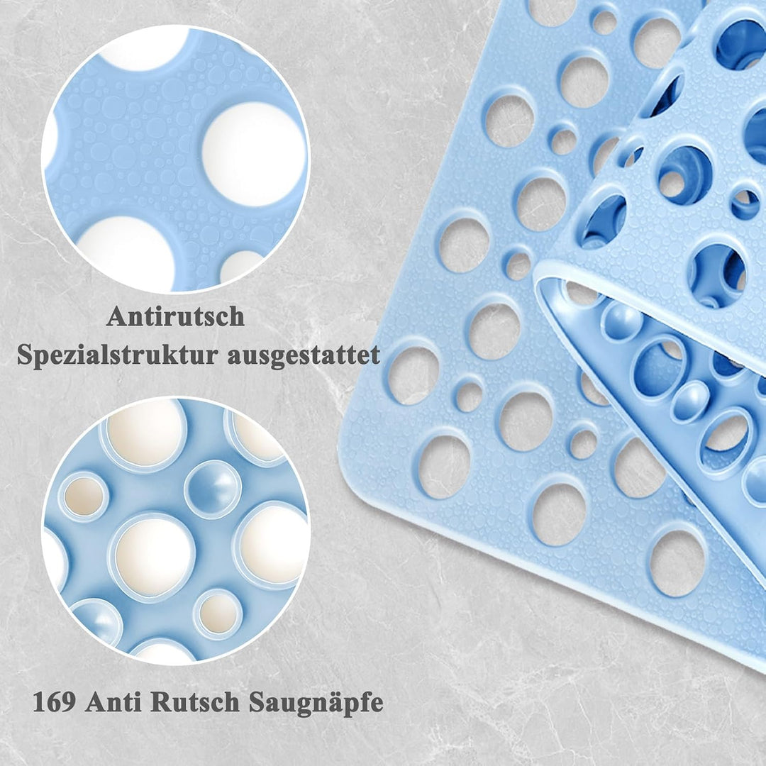 Duschmatte rutschfest 70x70cm Duscheinlage, Weiches TPE Antirutschmatte mit Saugnäpfe für Dusche ode