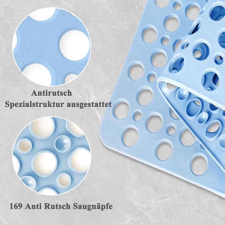 Duschmatte rutschfest 70x70cm Duscheinlage, Weiches TPE Antirutschmatte mit Saugnäpfe für Dusche ode