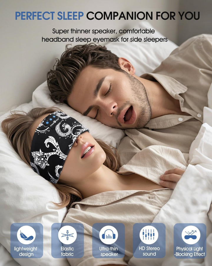 MUSICOZY Schlafkopfhörer Bluetooth 5.4, Bequem &amp; Ultraleicht Stirnband kopfhörer zum Schlafen mit Hi