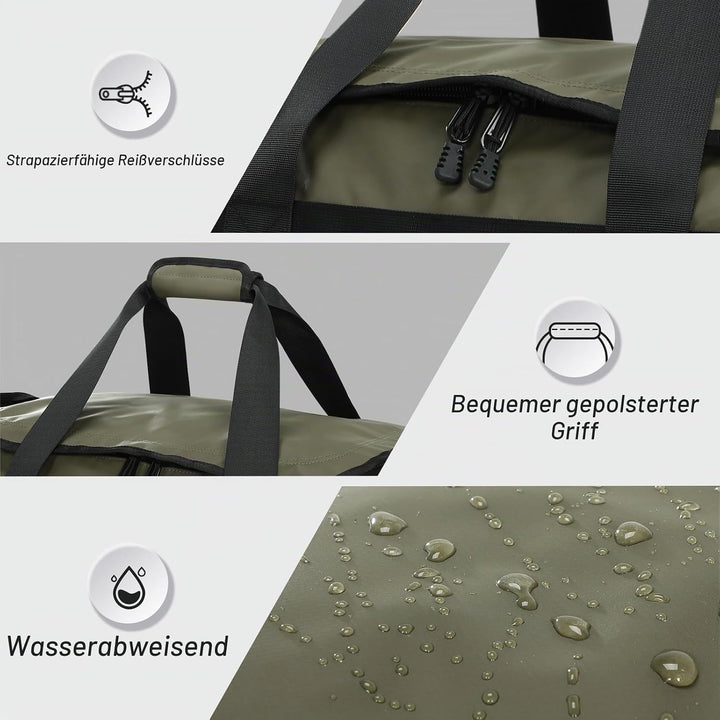 MIER Sporttasche 60L, Reisetasche Rucksack, Schuhfach, Weekender, Reisen, Grün, Grün