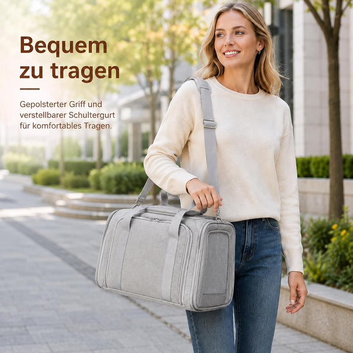 Katzentransportbox Erweiterbar, Faltbare Hundetasche für Kleine Hunde und Katzen, Atmungsaktive Haus