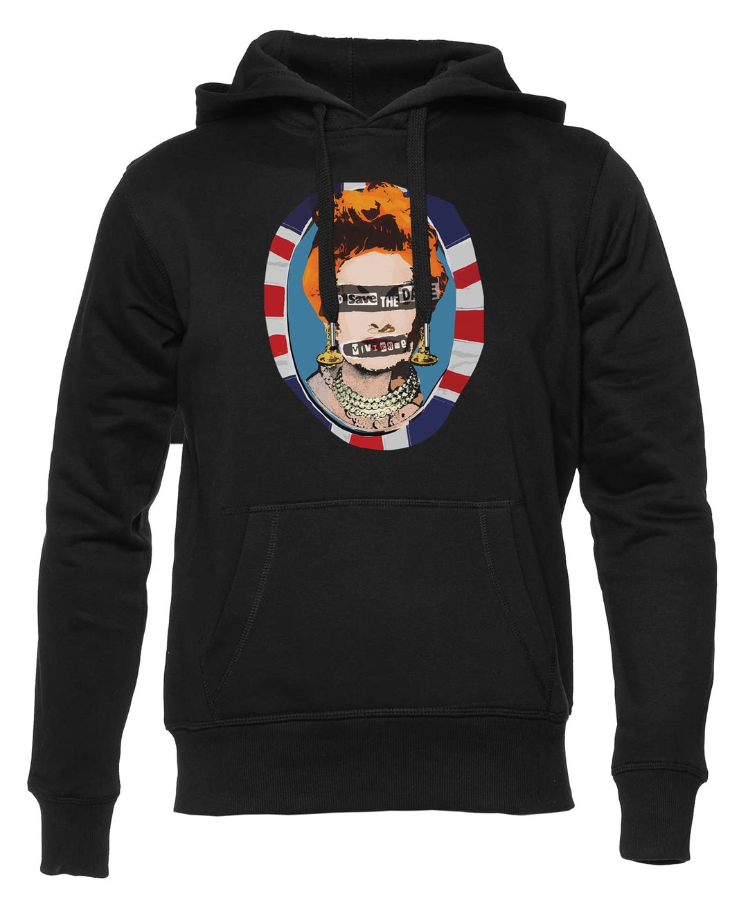 God Save The Dame Unisex Unisex Hoodie Herren Damen Schwarz Lange Ärmel Kapuzenpulli Men&