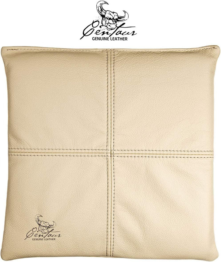 Centaur - Hochwertiges Leder Sitzkissen - Champagner Beige 35x35 cm - Ideal für Stuhl oder Sitzbank