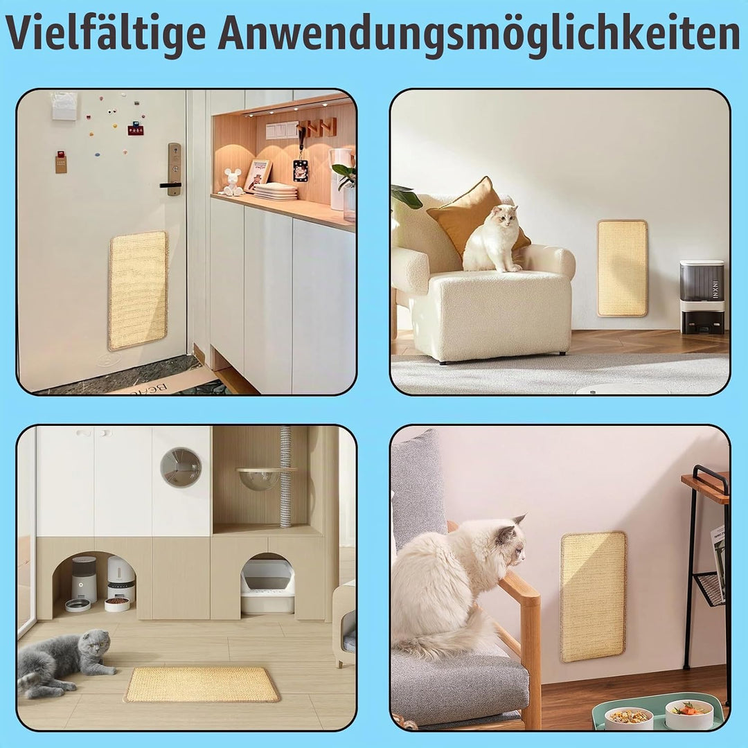 3 Stück Sisal Kratzbretter Katzen Kratzbrett Wand, 50 x 25cm Kratzmatte Katzenkratzbretter, Kratztep