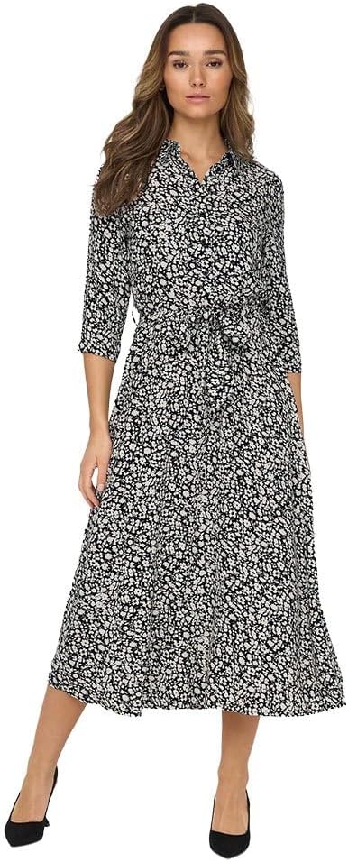 JACQUELINE de YONG Female Kleid Bedrucktes Blusenkleid 38 Black/Aop:daisy Flower, 38 Black/Aop:daisy