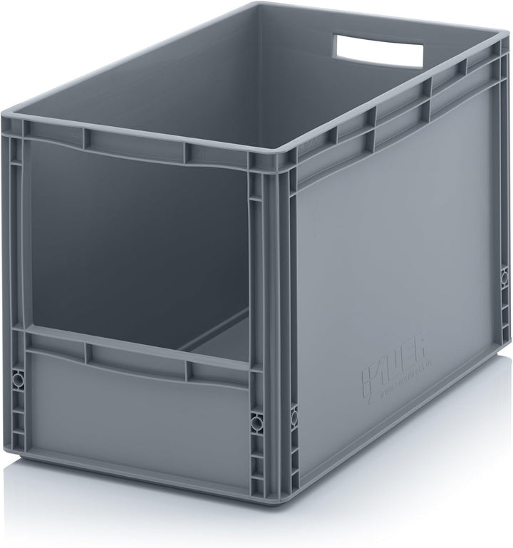 Auer Packaging 6x Euro Sichtlagerkasten 60 x 40 x 42 cm inkl. gratis Zollstock * Eurobehälter mit Fe