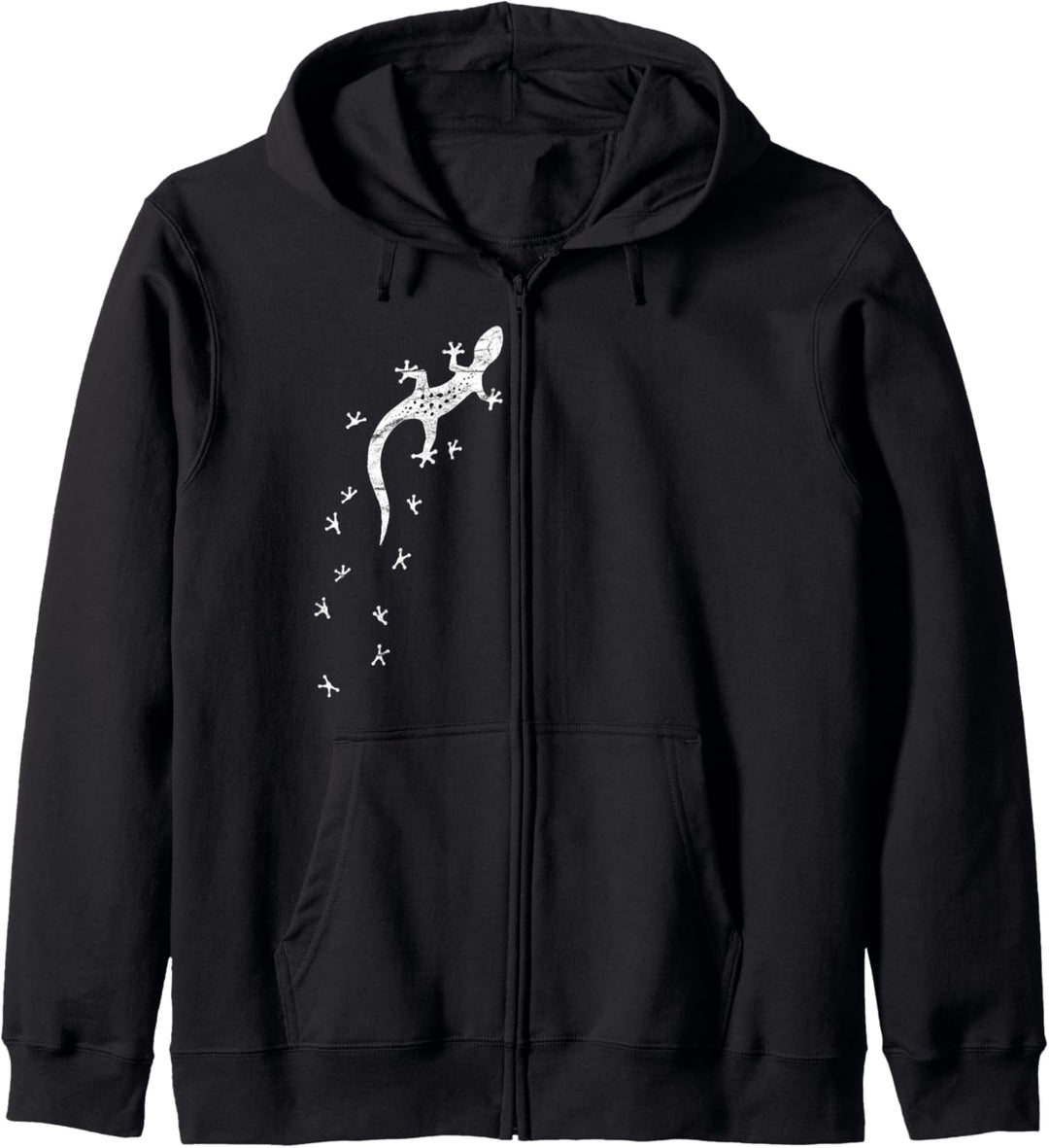 Retro Salamander mit Spuren | Cooles Leopard-Gecko Kapuzenjacke