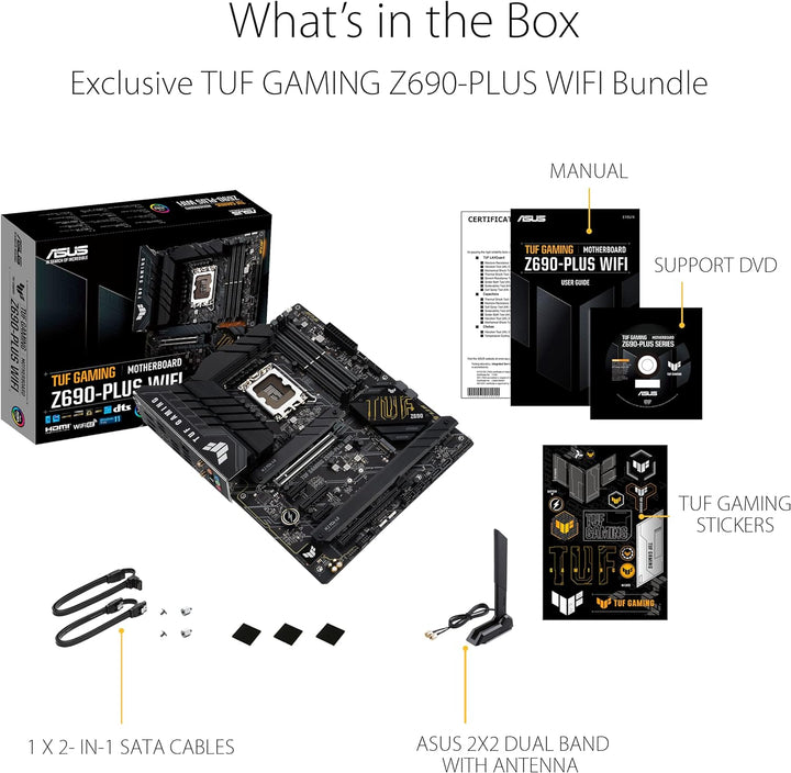 ASUS TUF Gaming Z690-PLUS WiFi Mainboard Sockel Intel LGA 1700 (Intel Z690, ATX, PCIe 5.0, DDR4, 4X