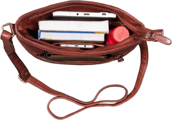 STILORD 'Jasmine' Ledertasche Damen Umhängetasche Handtasche Elegante Damentasche zum Umhängen Klein