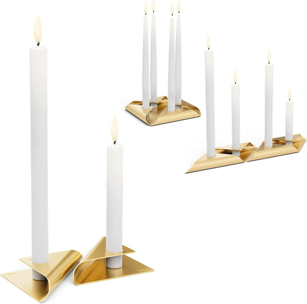 höfats - Square Candle - Kerzenhalter aus Edelstahl für Stabkerze 20-24mm - Kerzenständer in Gold -
