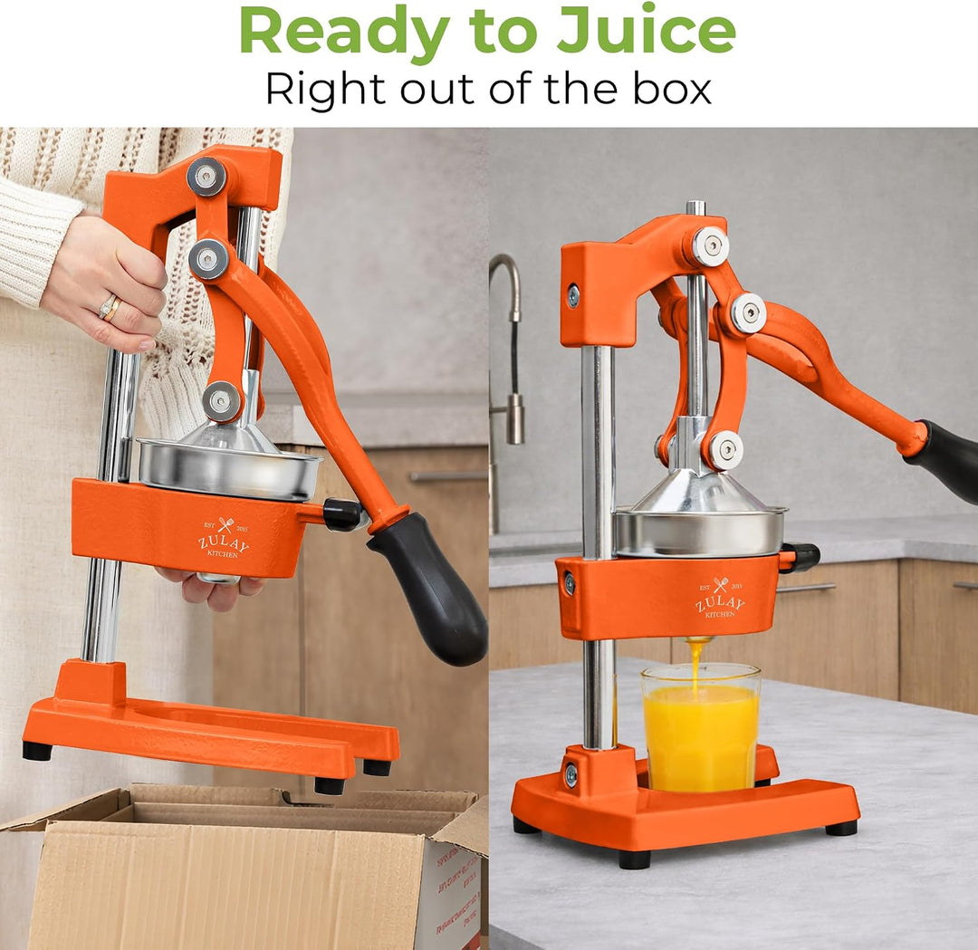 Zulay Kitchen Orangensaftpresse aus Gusseisen, robust, leicht zu reinigen, professionelle Zitruspres