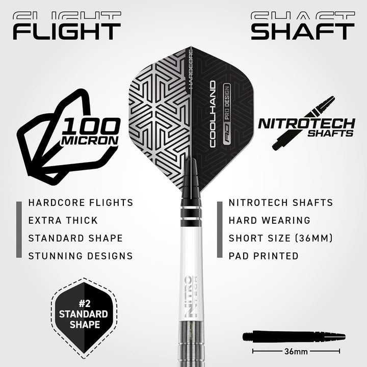 RED DRAGON Luke Humphries TX Softip Serie Premium Wolfram Dart Set mit Flüge und Schäften 18G 1, 18G