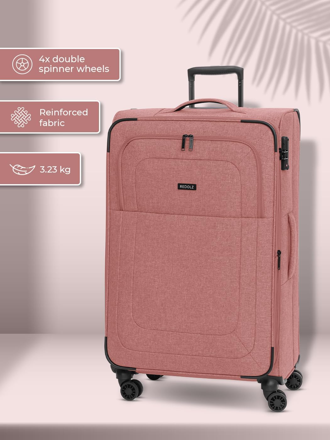 REDOLZ Weichschalen Koffer für Damen & Herren | Leichter Trolley 77 cm mit 4 Doppelrollen & TSA-Schl
