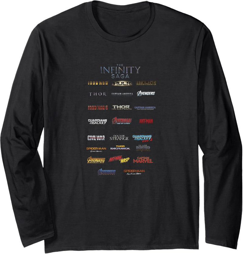 Marvel The Infinity Saga Film Logo Stack Langarmshirt