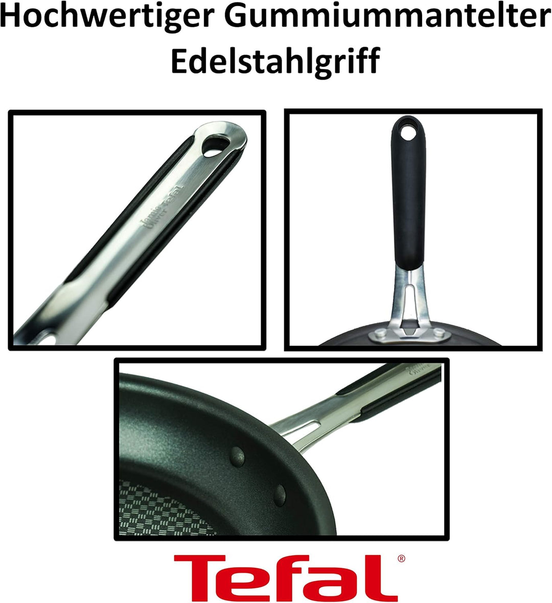 Tefal E85710 Jamie Oliver Pfannenset 2-tlg, Bratpfanne 24 und 28 cm, Induktion Pfannen mit Antihaftb