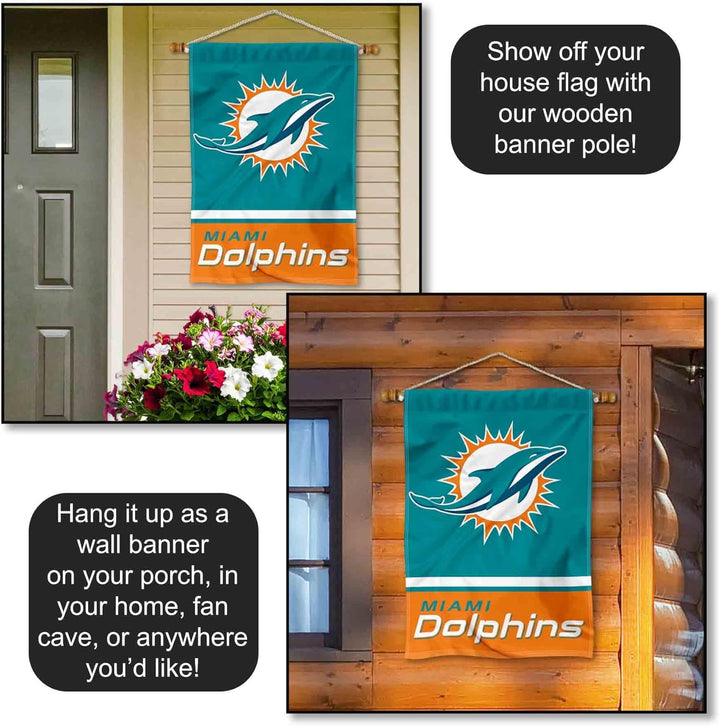 WinCraft Miami Dolphins Two Sided House Flag