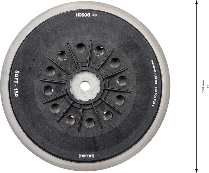 Bosch Professional 1x Expert Multihole Stützteller (für Bosch, Version weich, Ø 150 mm, Zubehör Exze
