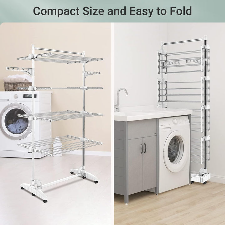 Todeco - Wäsche-Trockengestell, Wäscheständer - Material: Edelstahlrohre - Maximale Belastbarkeit: 3