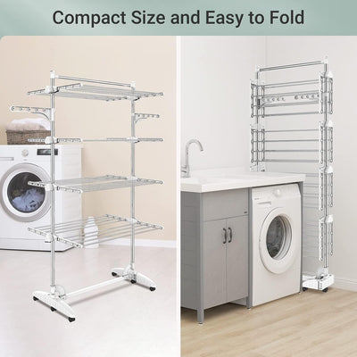 Todeco - Wäsche-Trockengestell, Wäscheständer - Material: Edelstahlrohre - Maximale Belastbarkeit: 3