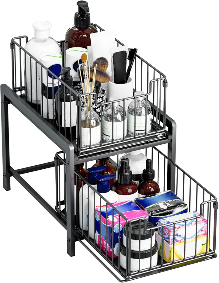 LANTUS Organizer mit Schublade unter der Spüle, Schiebeschrank, Schiebekorb, Gewürzhalter, Snackhalt