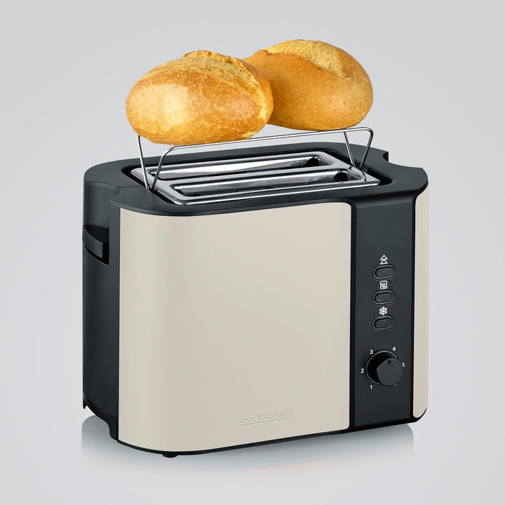 Severin Automatik-Toaster, mit Brötchen-Aufsatz, für 2 Brot-Scheiben, Brotscheibenzentrierung, Aufwä