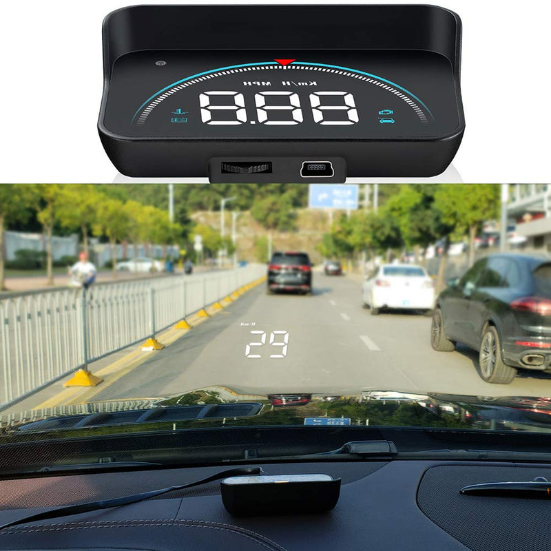 Wisamic Head up Display Auto HUD: Display OBD2 , 3,5 Zoll Geschwindigkeitsmesser Auto Tachometer Was